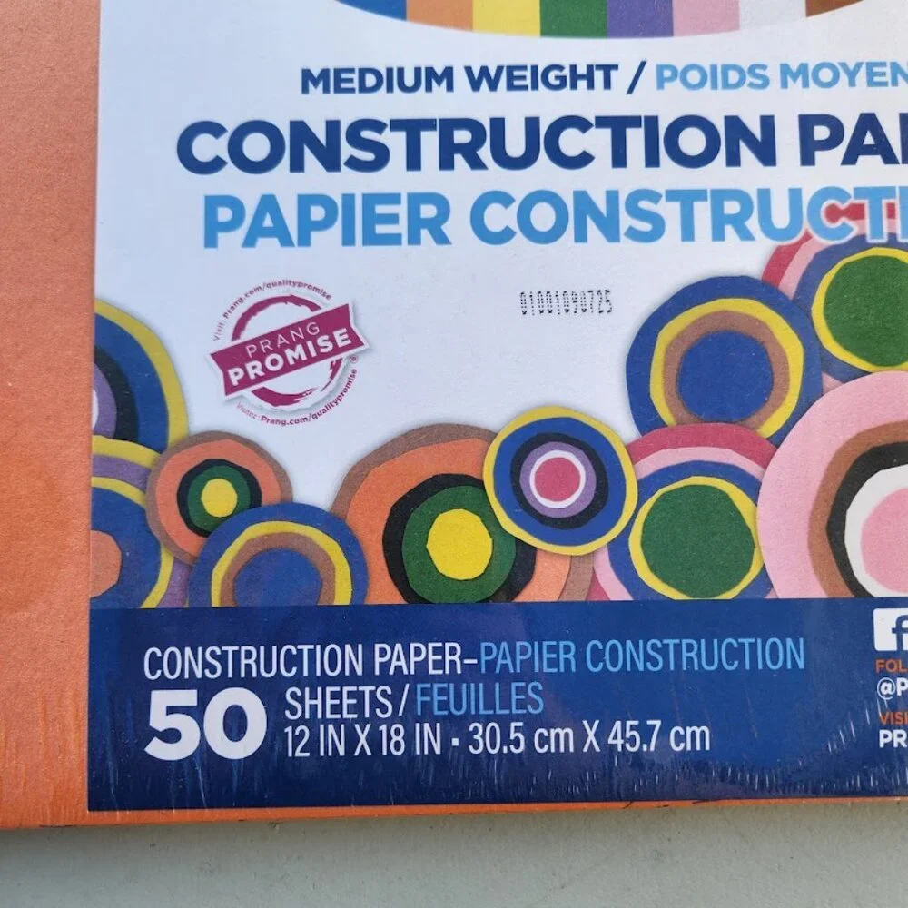 NEW Prang 10 Colors Construction Paper Medium Weight 50 Sheets 12